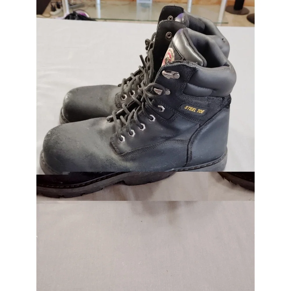 Brahma Bravo Men 11W Black Leather Steel Toe Work Hiking‎ Biker Western Boots**